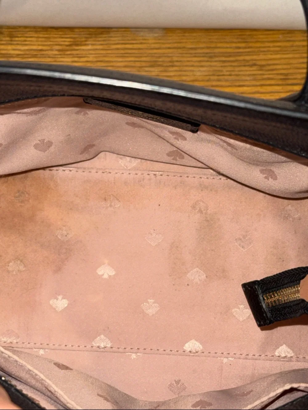 kate spade Black Pebbled Leather Satchel with Crossbody Strap